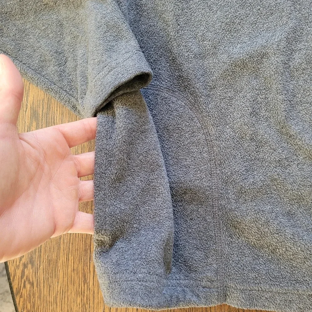 Old Navy Gray Red Fleece Logo Quarter Zip Pullover with Pockets Size Boy's Large